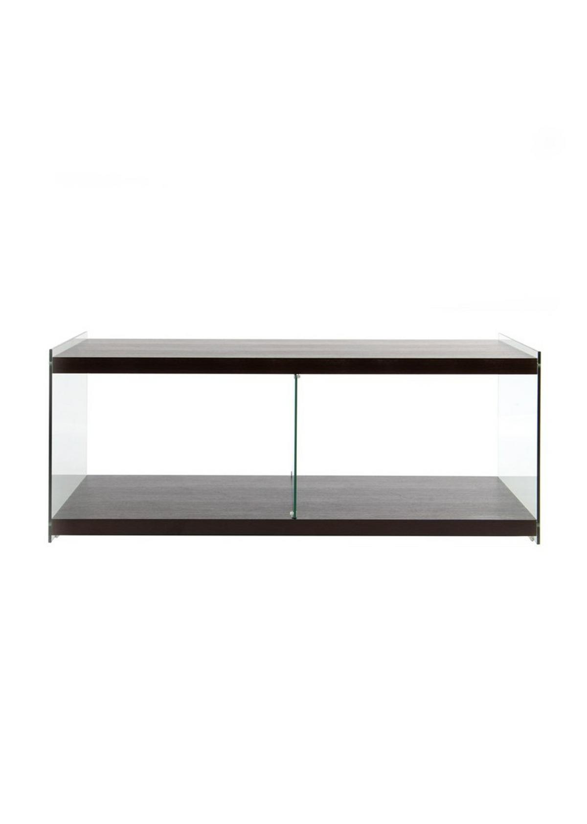 Beistelltisch Elementary Dunkelbraun L:120cm - Dunkelbraun, Design, Glas/Holz (120/60/45cm) - Kayoom
