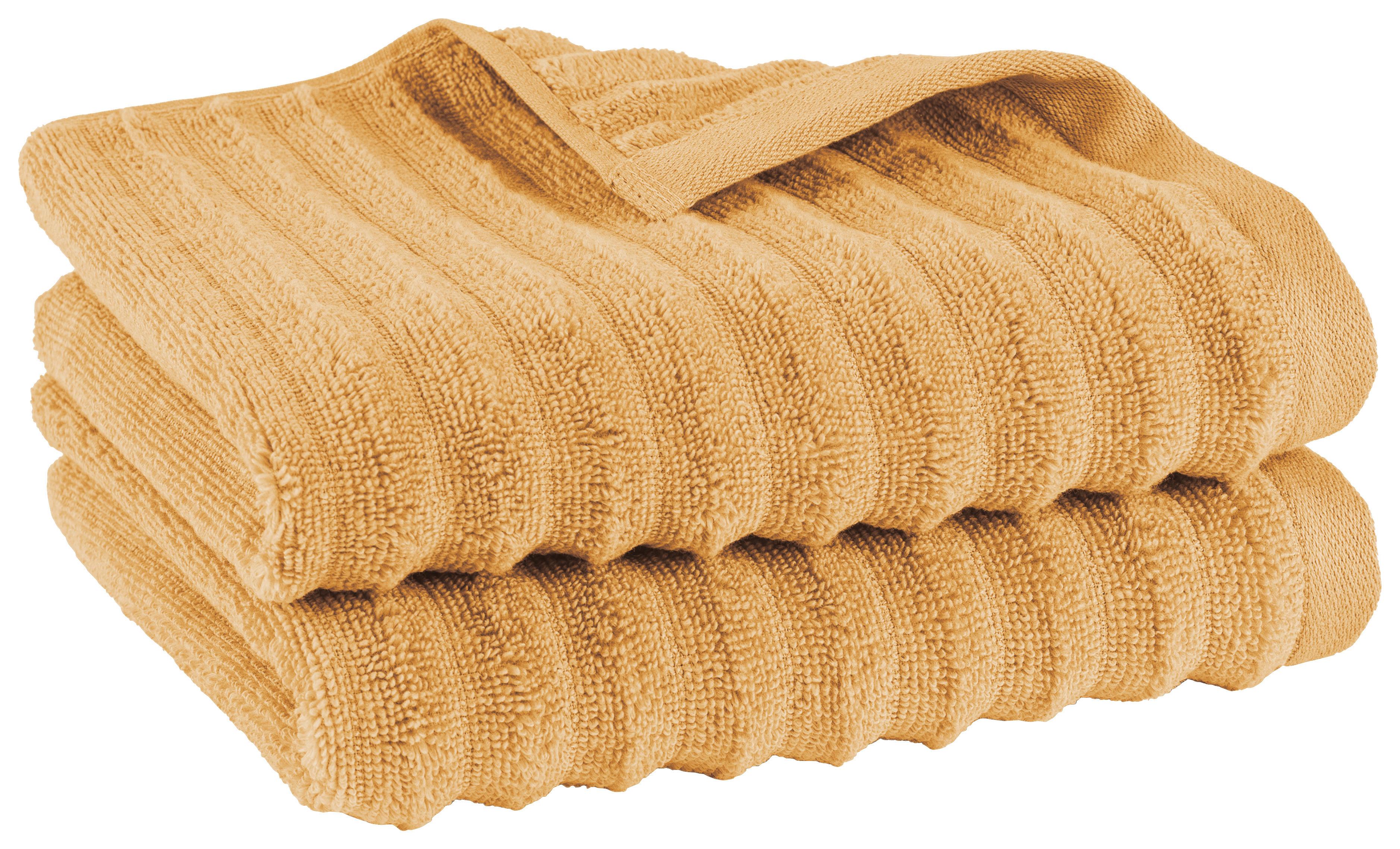 HANDTUCHSET Welle 2er Set Safran - Sahara, Basics, Textil (50/100cm)