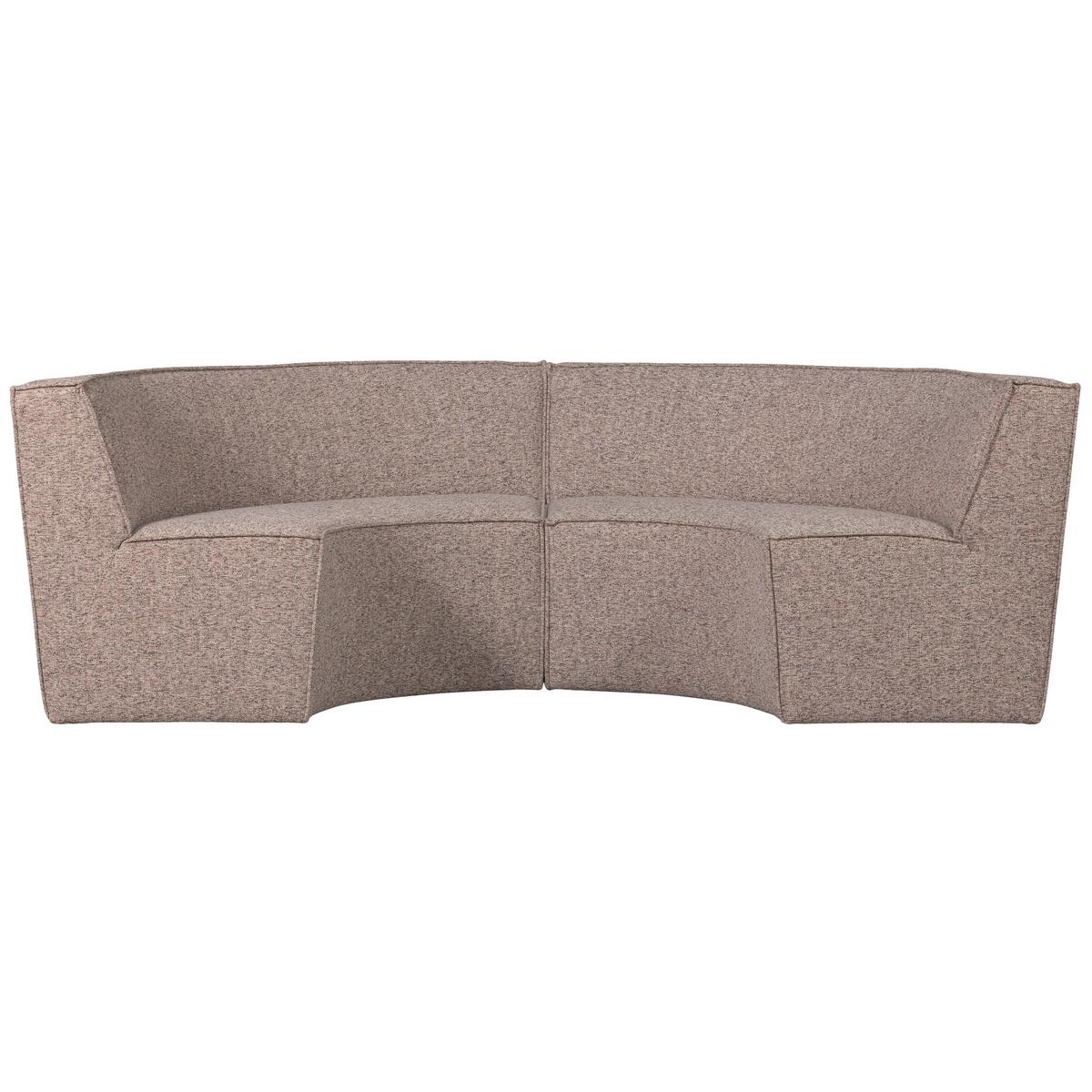 Eckbank Europa Sandfarben B: 262 cm - Sandfarben/Schwarz, Design, Textil (262/85/131cm) - Livetastic