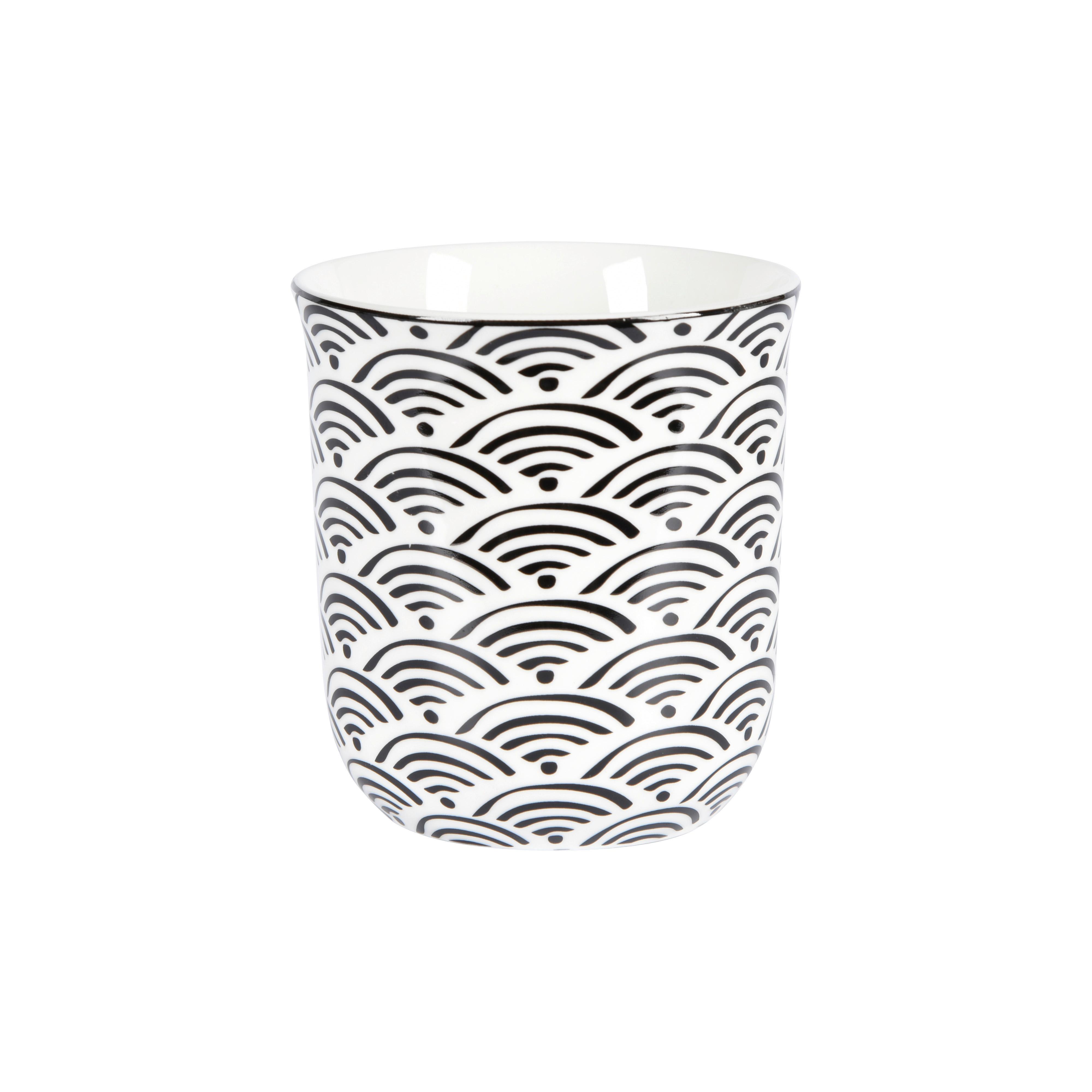 Hrnek na kávu Shiva, 240ml - bílá/černá, Lifestyle, keramika (8,4/9,2cm) - Mömax