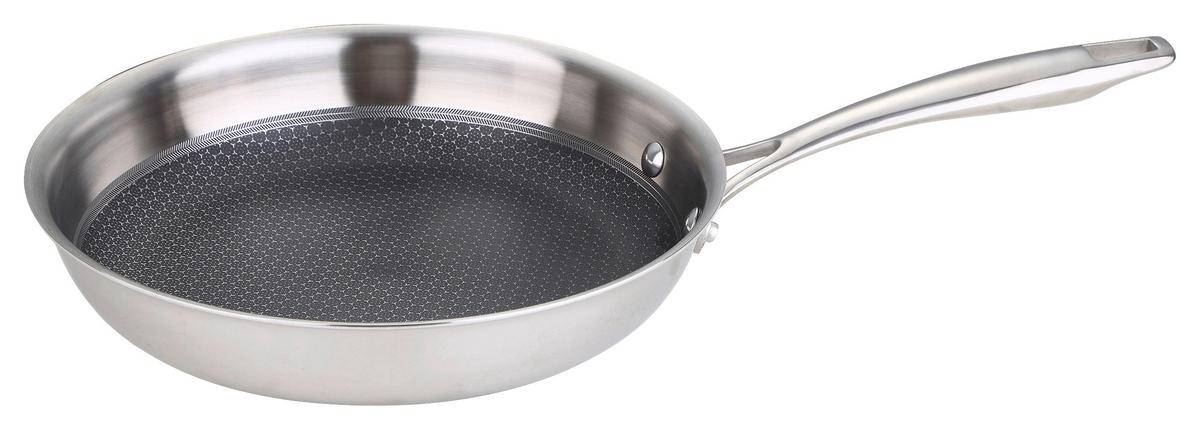 Bratpfanne Hi-Tech 3 D: 20 cm Edelstahl Antihaftbeschichtet - Silberfarben, Basics, Metall (20cm) - Masterpro