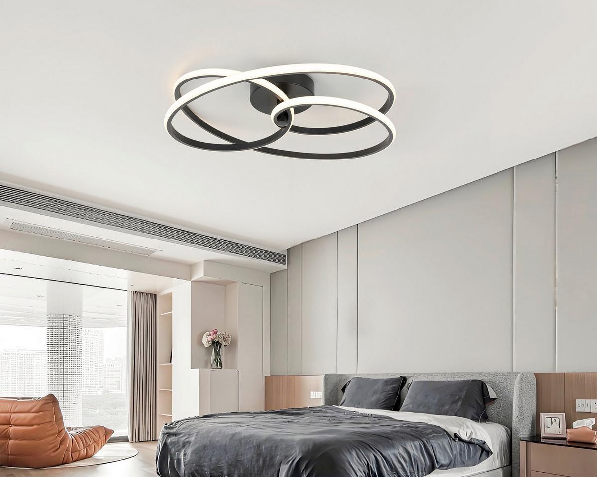 STROPNÉ LED SVIETIDLO MOFER - čierna, Modern, kov/plast (50/13cm) - Premium Living