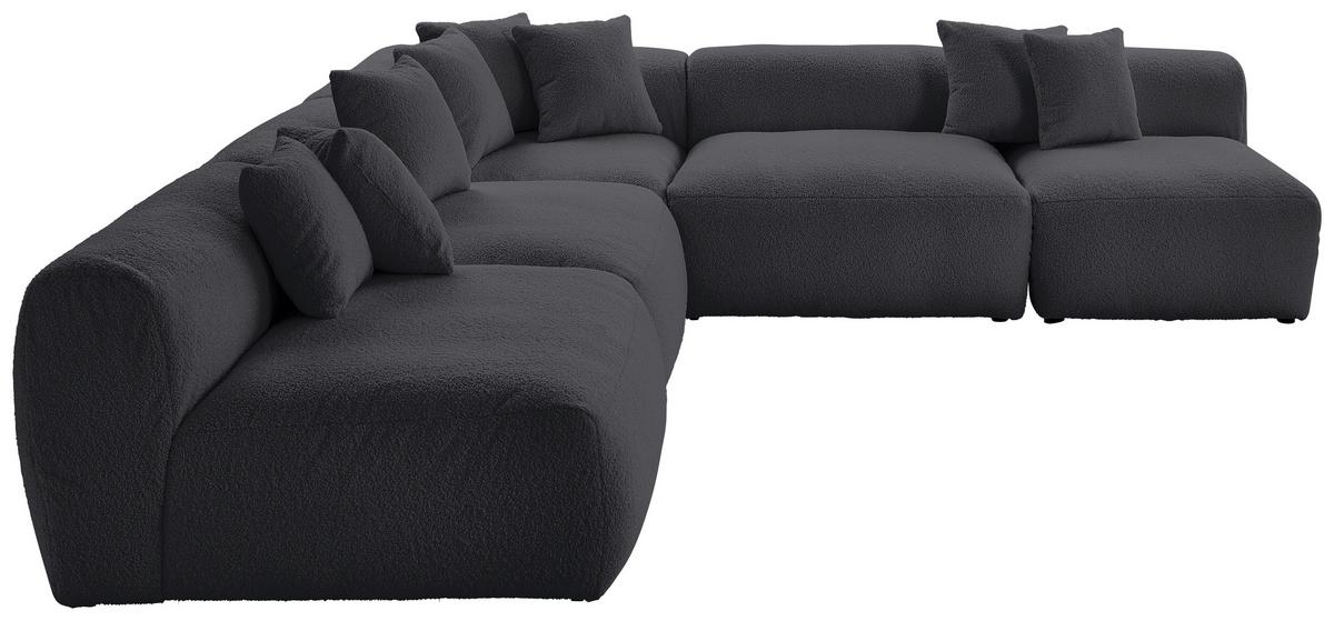 Ecksofa Bloom Erweiterbar Dunkelgrau - Dunkelgrau, Trend, Textil (315/300cm) - Livetastic