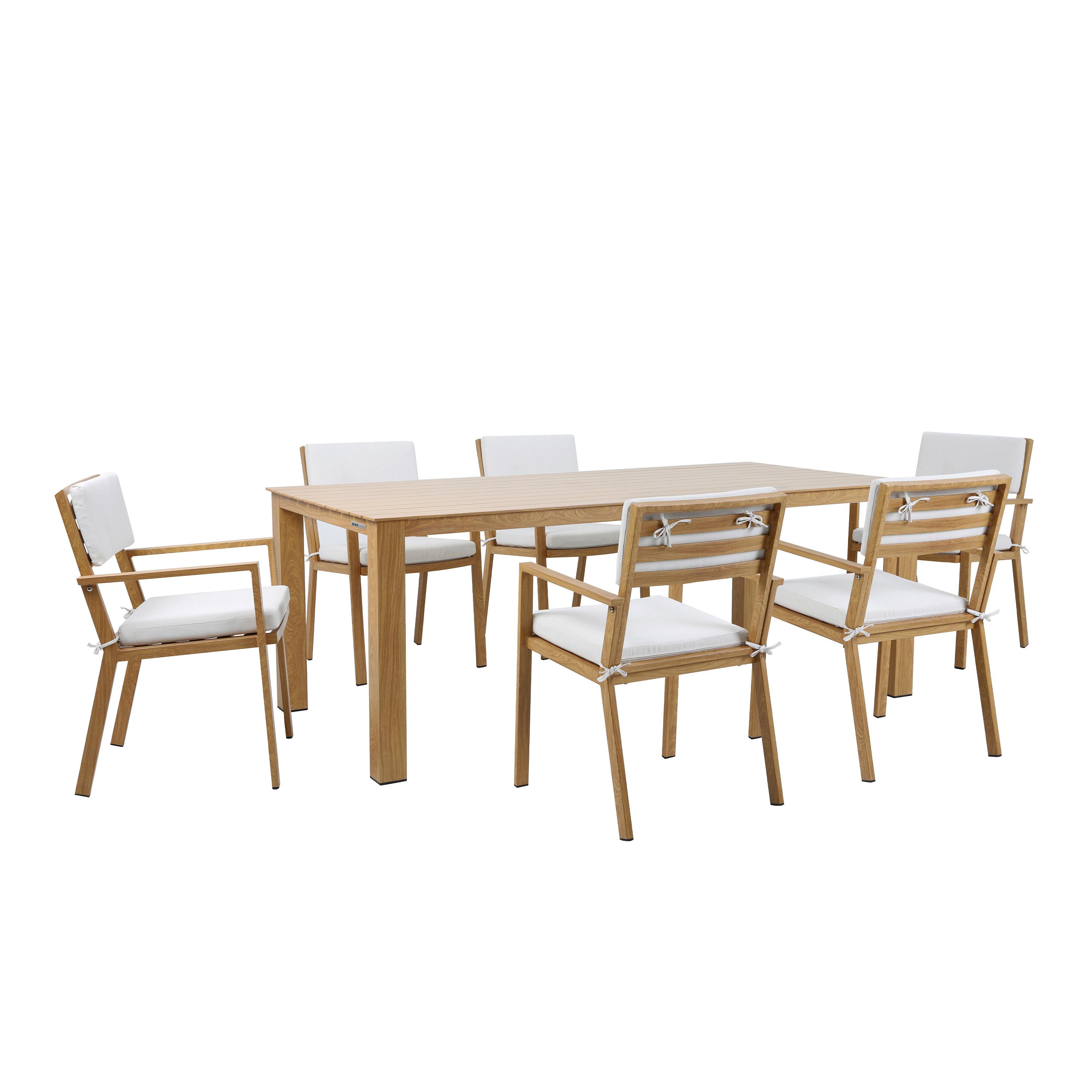 Gartenset Jada 7tlg - Eichefarben/Braun, MODERN, Metall (220/99,5/75cm) - Ambia Garden