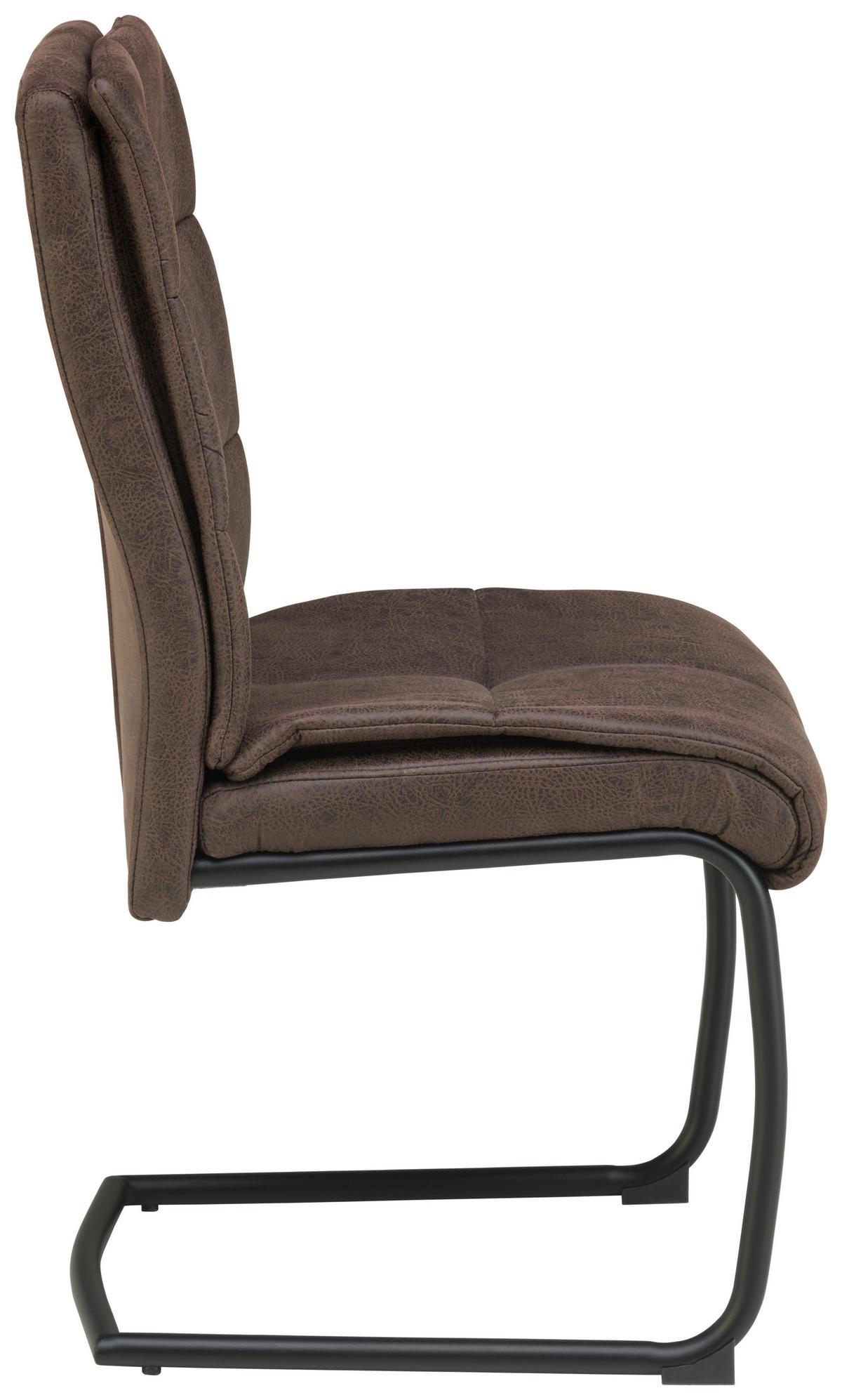 Schwingstuhl Kiana Micorfaser Braun, B: 38 cm - Schwarz/Braun, LIFESTYLE, Textil/Metall (38/97/45cm) - Livetastic