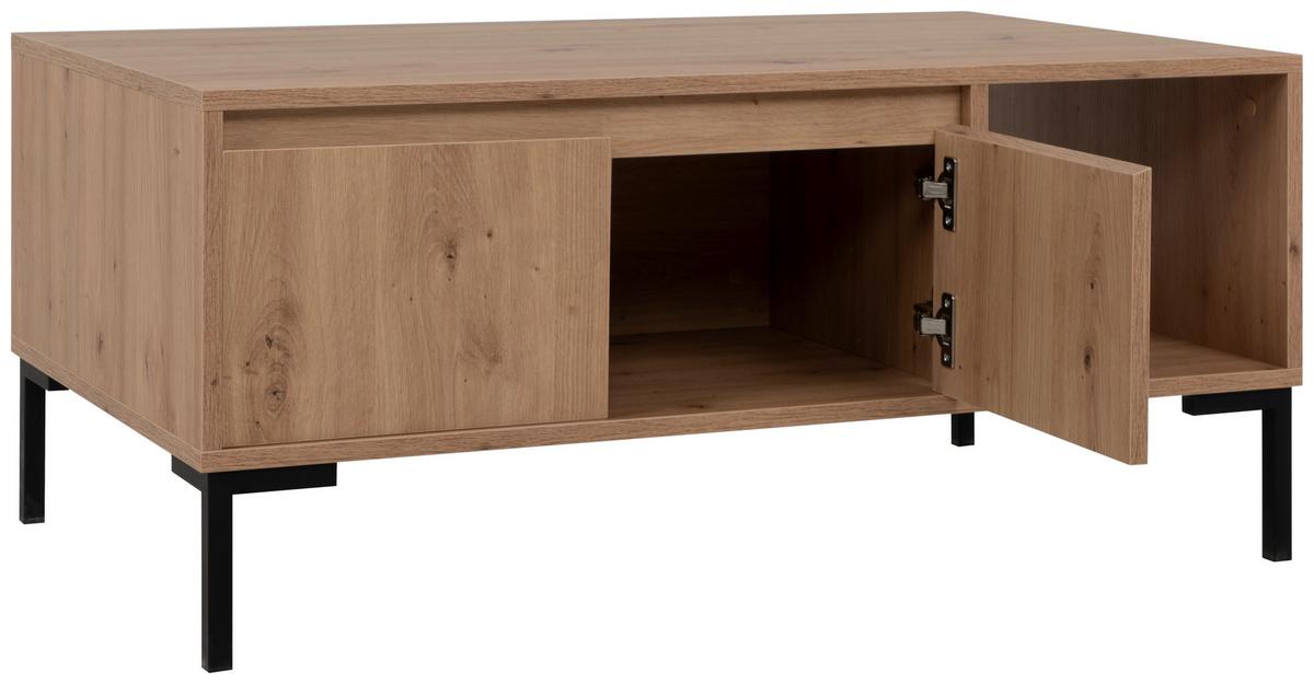 Couchtisch Korsika Eiche Artisan Dekor L: 100cm - Schwarz/Eiche Artisan, Design, Holzwerkstoff/Metall (100/60/43cm) - MID.YOU