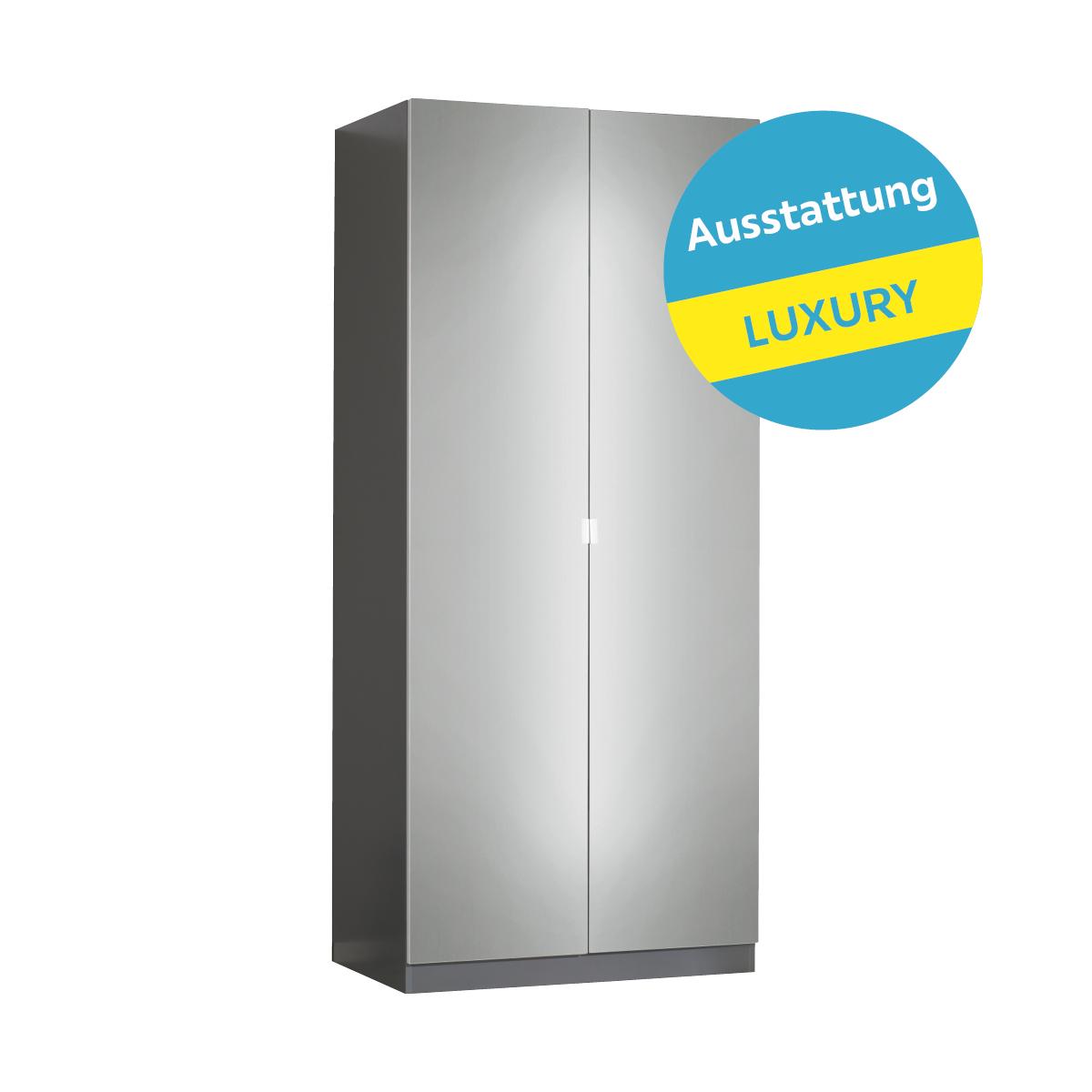 Drehtürenschrank Mit Spiegel 91,1 cm Unit Anthrazit