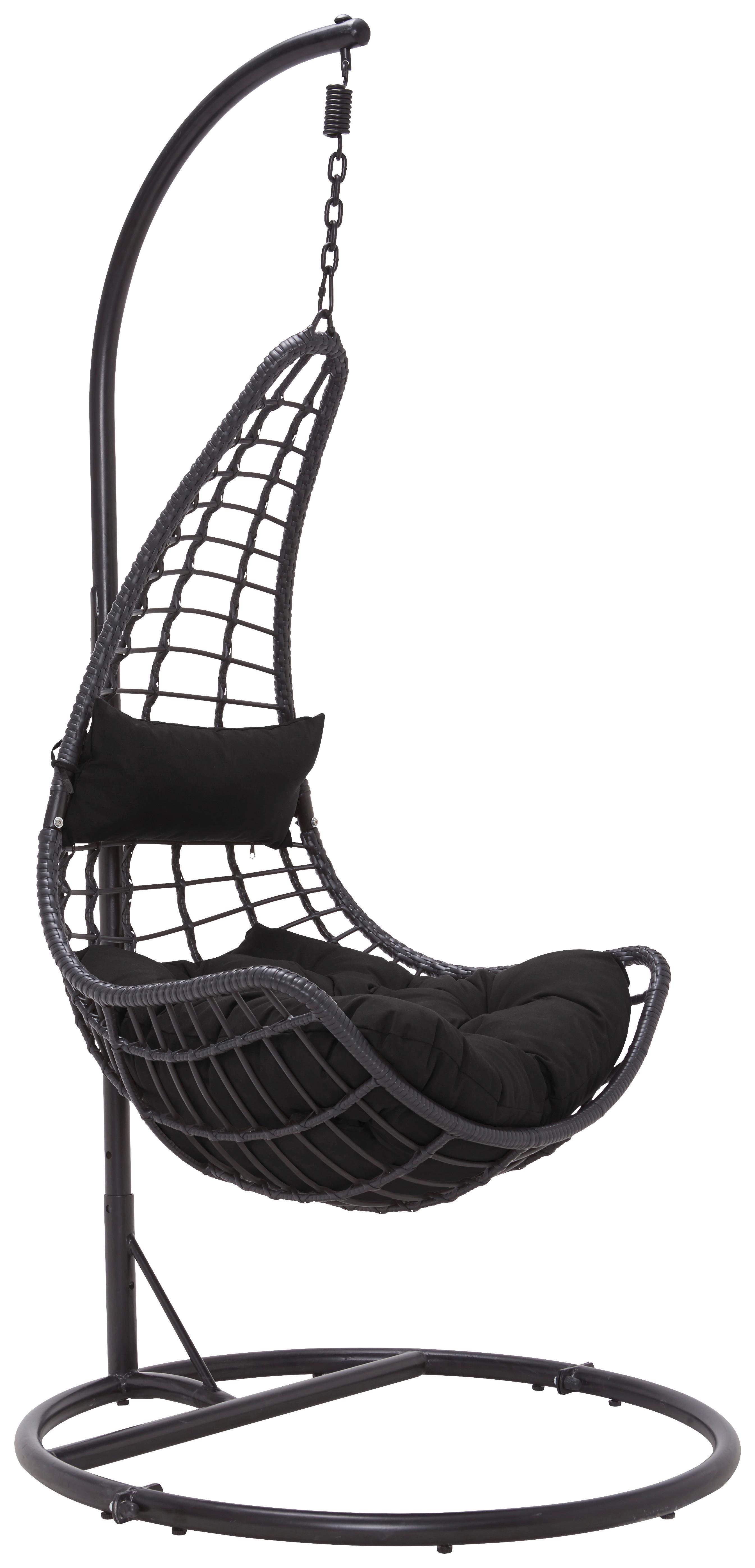 Závěsné Křeslo Caitlin Černá - černá, kov/textil (110/198/105cm) - Bessagi Garden