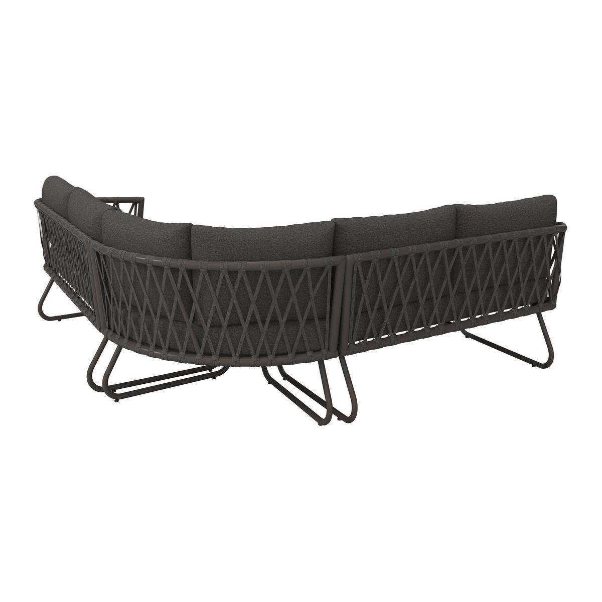 TERASOVÁ SEDACIA SÚPRAVA ELEA - antracitová/tmavosivá, Modern, kov/textil (234/74/77cm) - Bessagi Garden