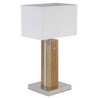Tischleuchte Weiß 230V LxBxH: ca. 30x20x56 cm - Chromfarben/Transparent, Design, Holzwerkstoff/Kunststoff (30/20/56cm) - Globo