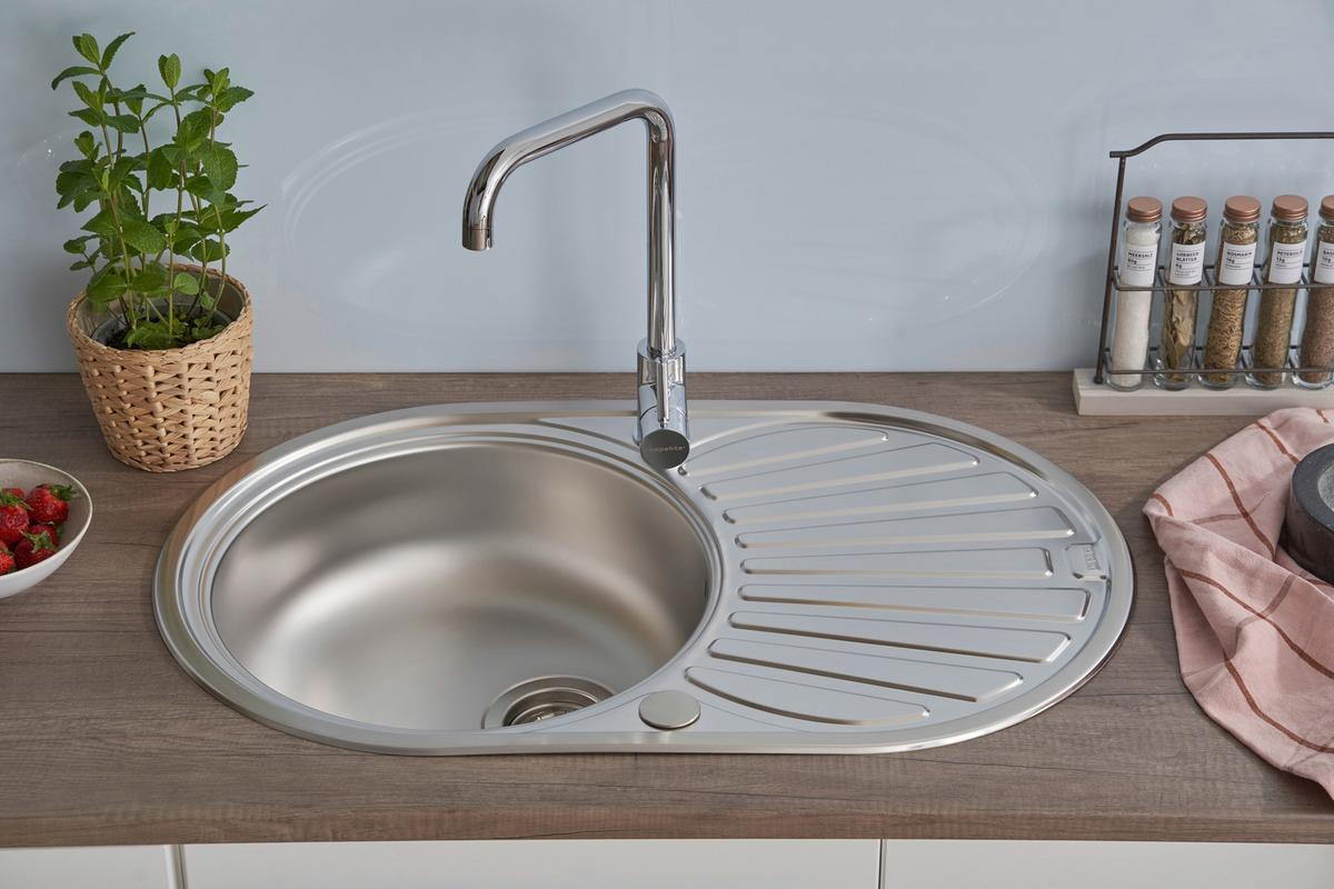 Spüle Respekta Einbauspüle 77x48 - Edelstahlfarben, Trend, Metall (77/20/48cm) - Respekta