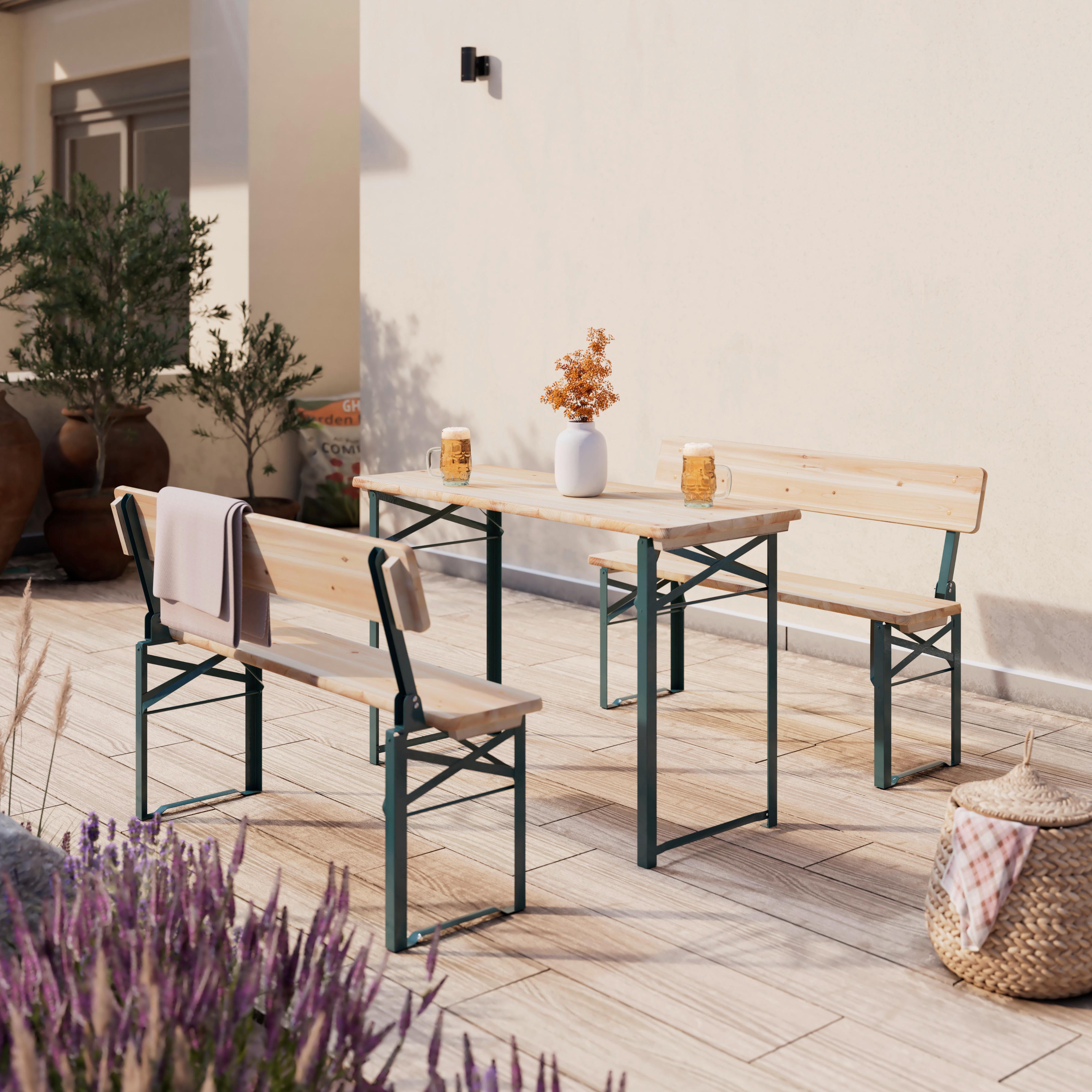 Biertischgarnitur Für 4 Personen Marco Aus Holz/metall - Schwarz/Naturfarben, MODERN, Holz/Metall (117/117/75/83.5/45/39cm) - James Wood
