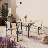 Biertischgarnitur für 4 Personen Marco aus Holz/Metall - Schwarz/Naturfarben, MODERN, Holz/Metall (117/117/75/83.5/45/39cm) - James Wood