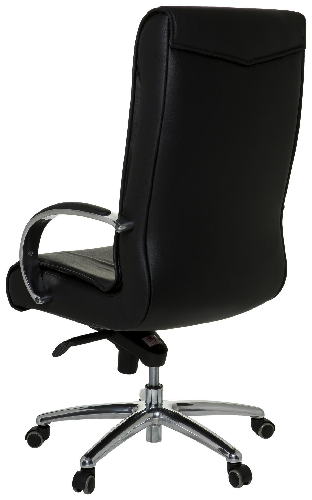 Chefsessel Xxl Schwarz Bis 150 Kg - Silberfarben/Schwarz, Basics, Leder/Kunststoff (60/130/47cm) - MID.YOU