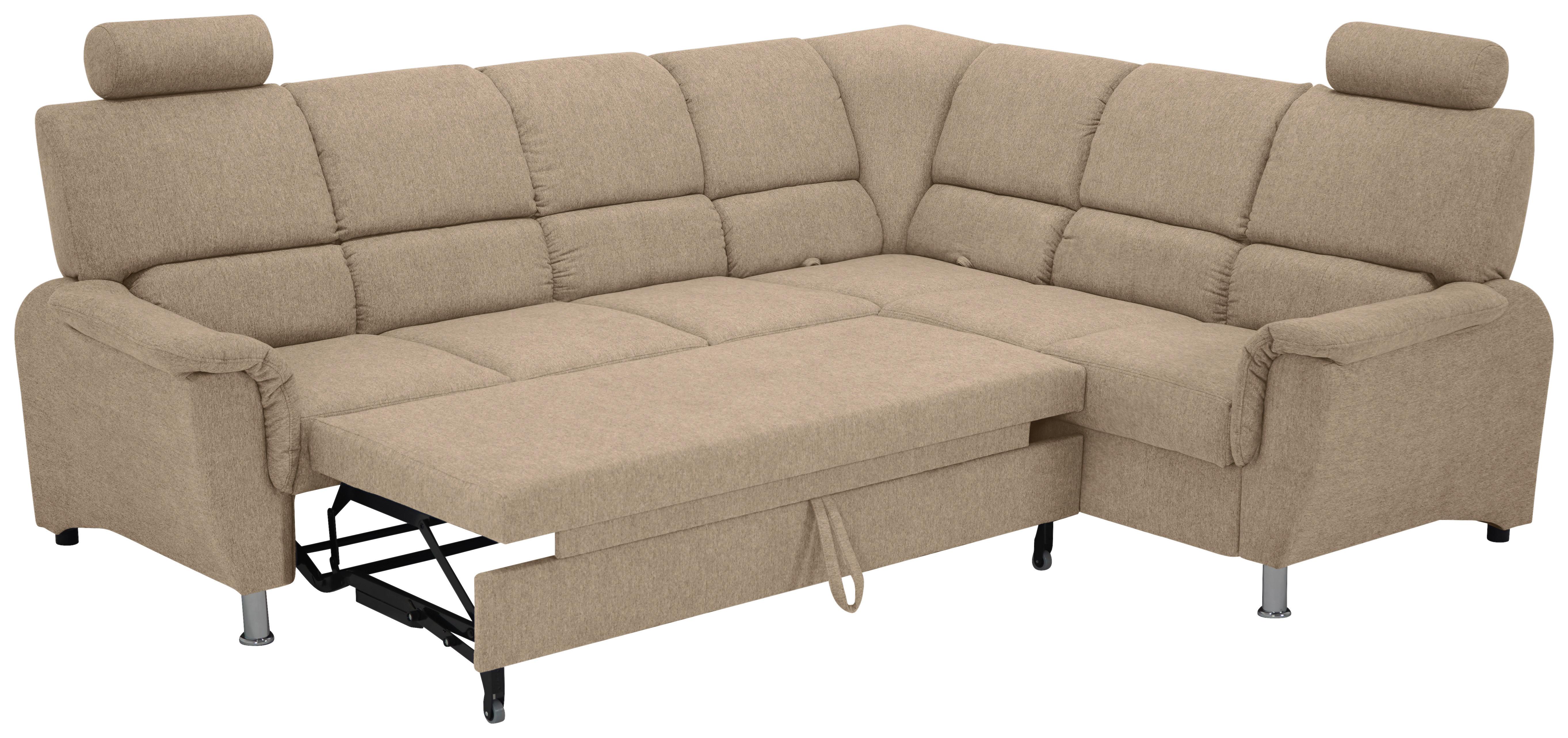 Sedačka MARSYLIA, pravá, šedohnědá - černá/barvy stříbra, Design, kov/dřevo (270/219cm) - MID.YOU