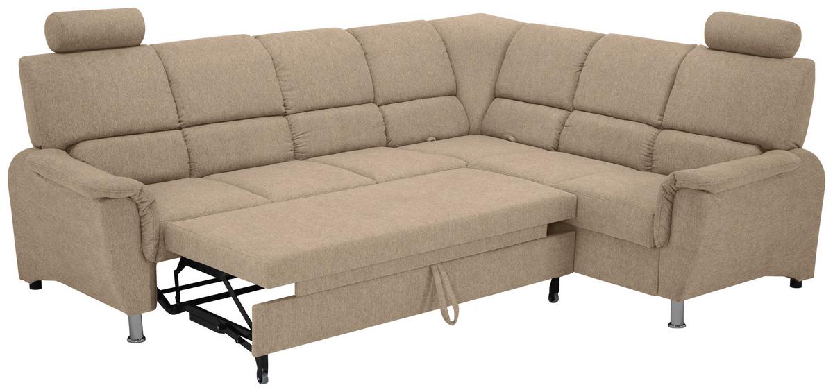 Sedačka MARSYLIA, pravá, šedohnědá - černá/barvy stříbra, Design, kov/dřevo (270/219cm) - MID.YOU