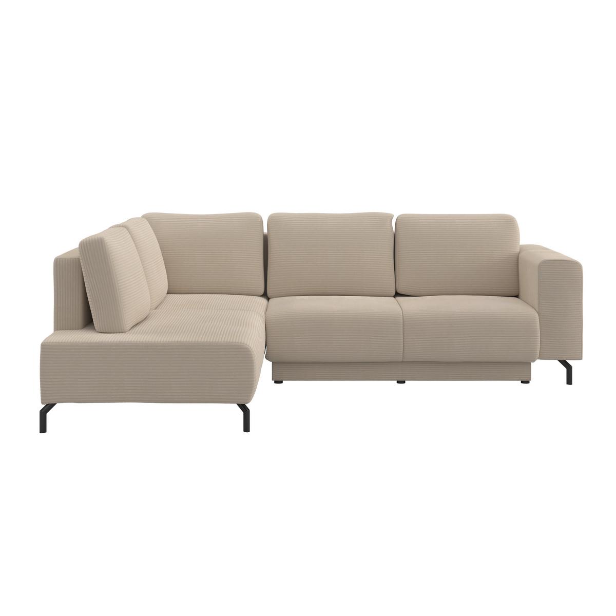Rohová sedačka VENI, ľavá, béžový menčester - čierna/béžová, Modern, textil (210/272cm) - Ondega