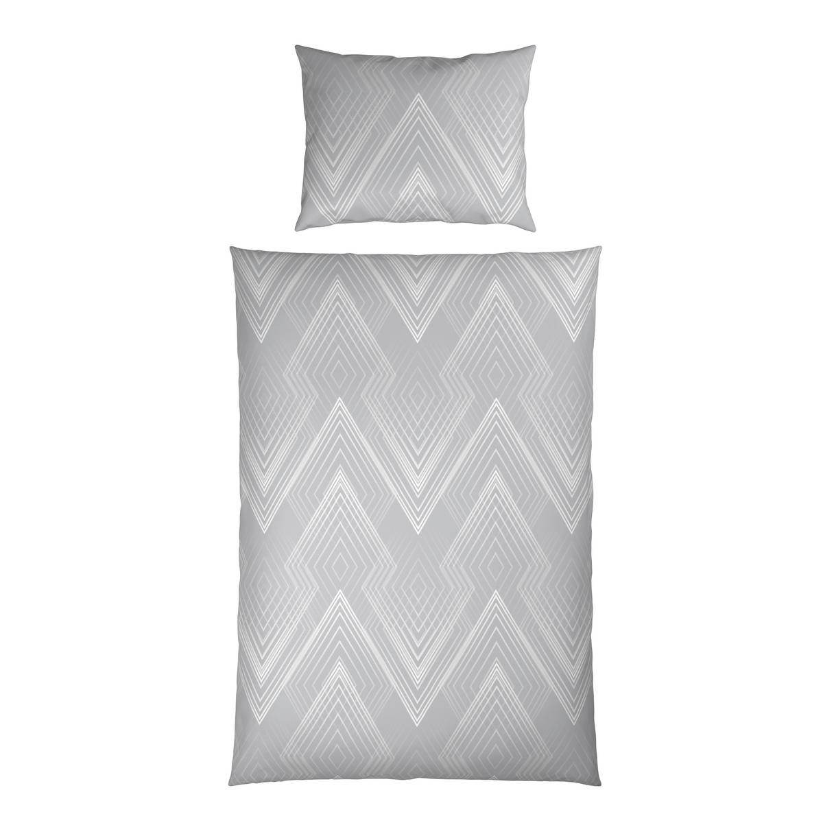 Bettwäsche Irina - Silberfarben/Weiß, MODERN, Textil - Luca Bessoni