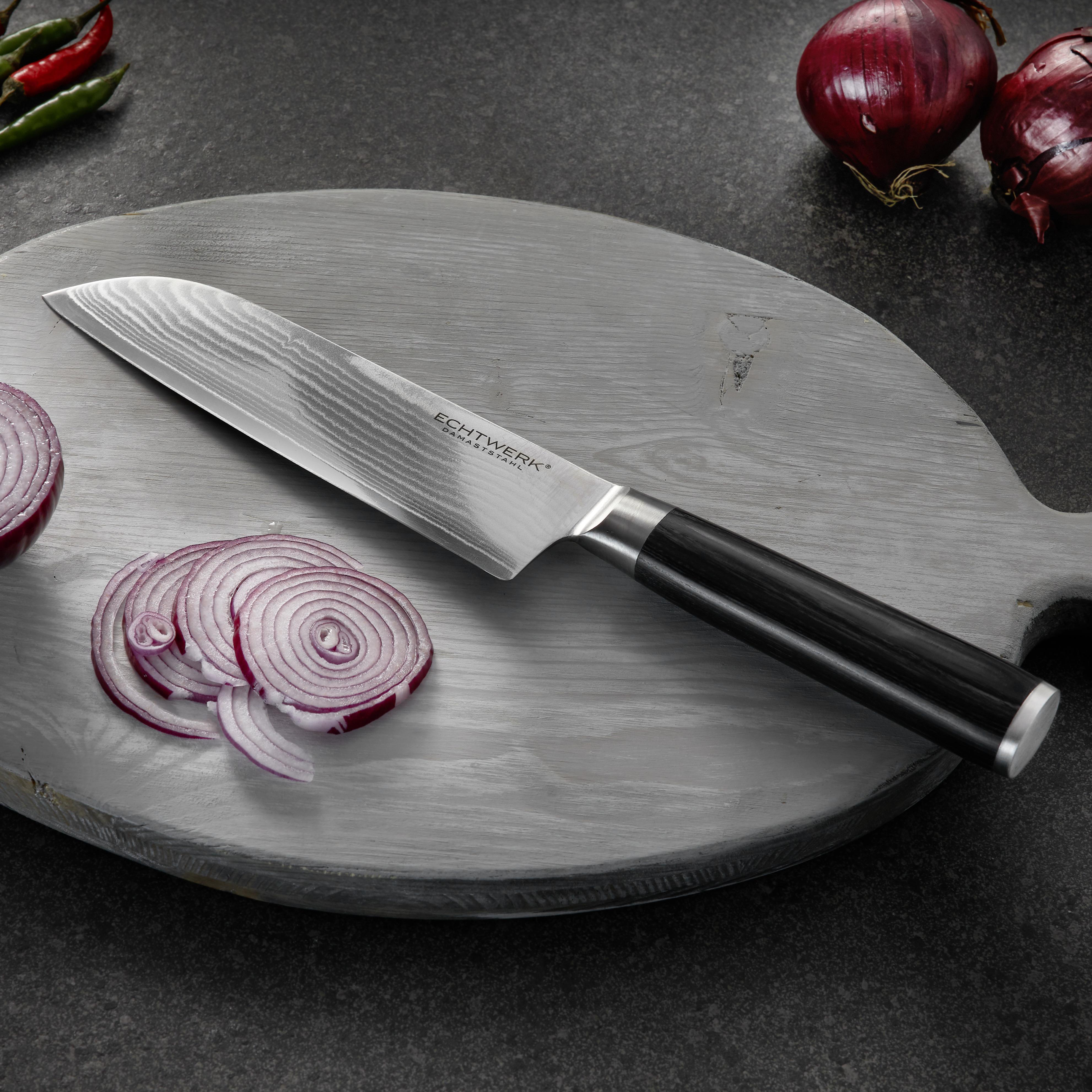 NŮŽ SANTOKU damašková ocel - barvy nerez oceli, Moderní, kov (30,5cm) - Echtwerk