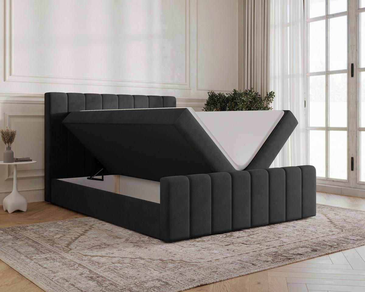 BOXBETT Lila Schwarz 160x200cm - Schwarz, MODERN, Holz/Kunststoff (160/200cm) - MID.YOU
