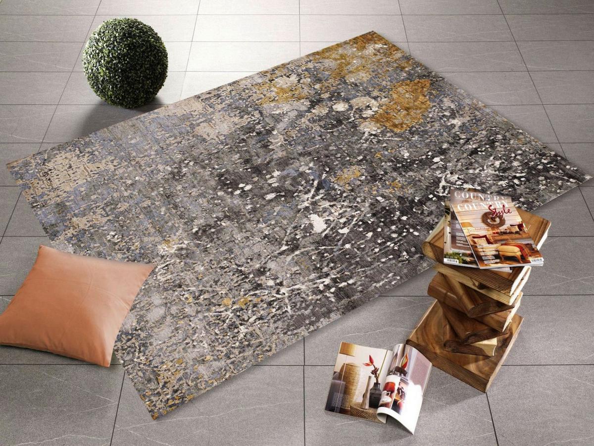 Orientteppich Cosmic Illuminated Sig16 - Multicolor/Grau, Design, Textil (70/140cm) - Cazaris