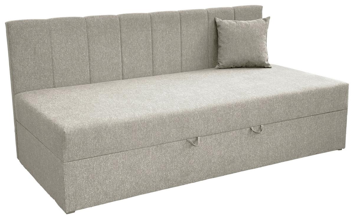 Boxbett Mit Bettkasten Moritz 90x200 Cm Hellgrau - Hellgrau/Schwarz, Basics, Holzwerkstoff/Textil (90/200cm) - P & B
