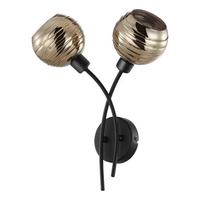 Wandleuchte 39692_creppo - Goldfarben/Schwarz, Design, Glas/Metall (33/34cm) - Eglo