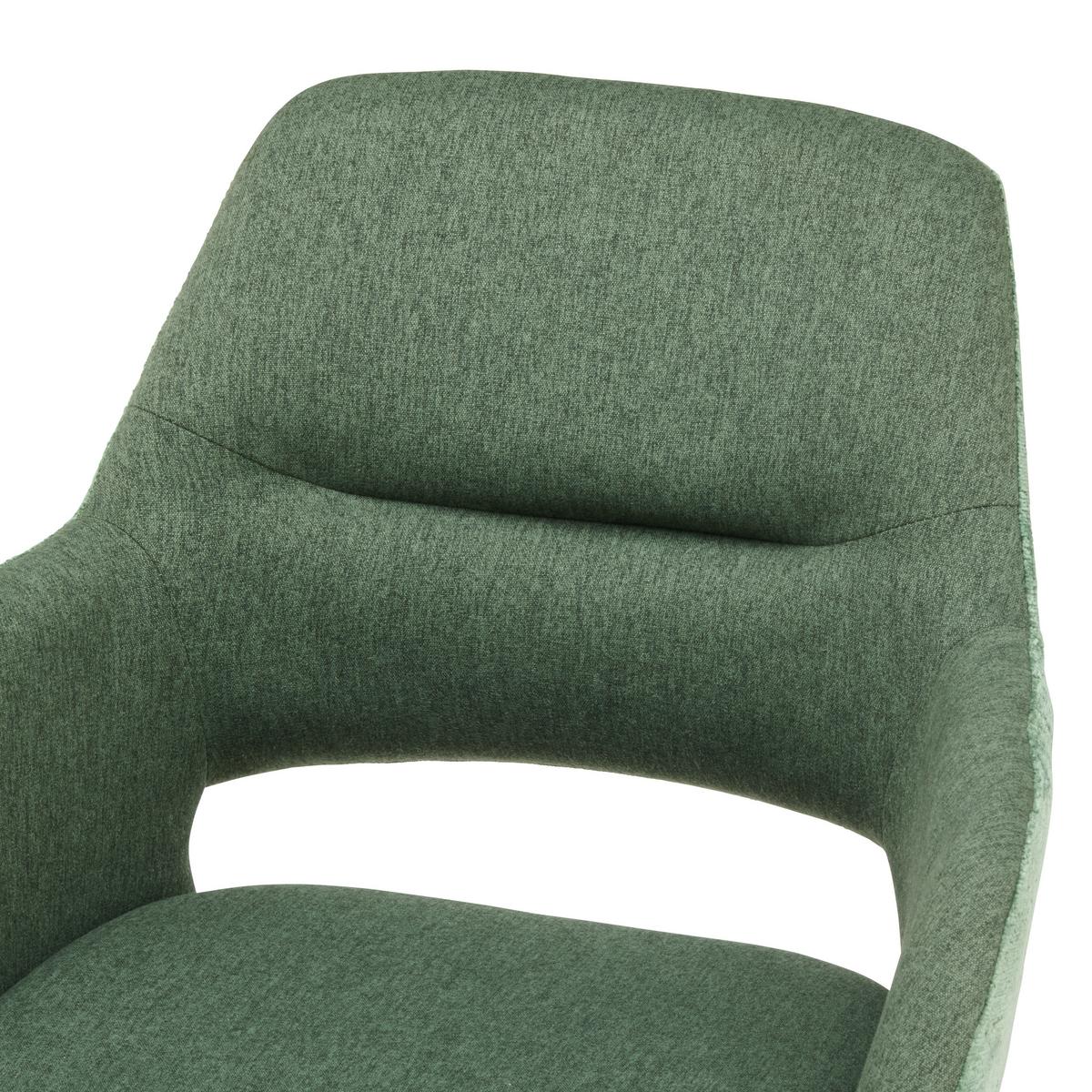 Armlehnstuhl Kaan Chenille Grün, B: 61 Cm - Schwarz/Grün, KONVENTIONELL, Textil/Metall (61/85/63cm) - MID.YOU