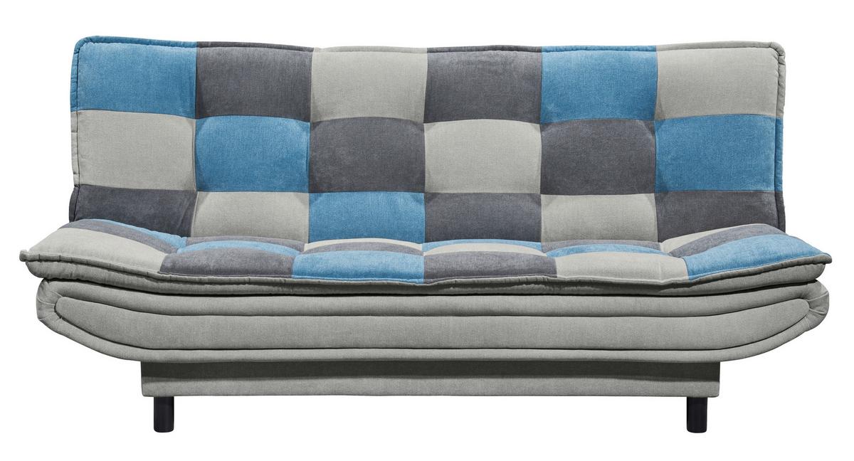 Schlafsofa Mit Bettkasten Patch, Mischgewebe - Blau/Schlammfarben, Basics, Holzwerkstoff/Textil (188/90/89cm) - MID.YOU
