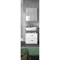 Badezimmer Ice Weiß Hg B: 60 Cm - Weiß Hochglanz/Schwarz, MODERN, Glas/Holzwerkstoff (60cm) - MID.YOU