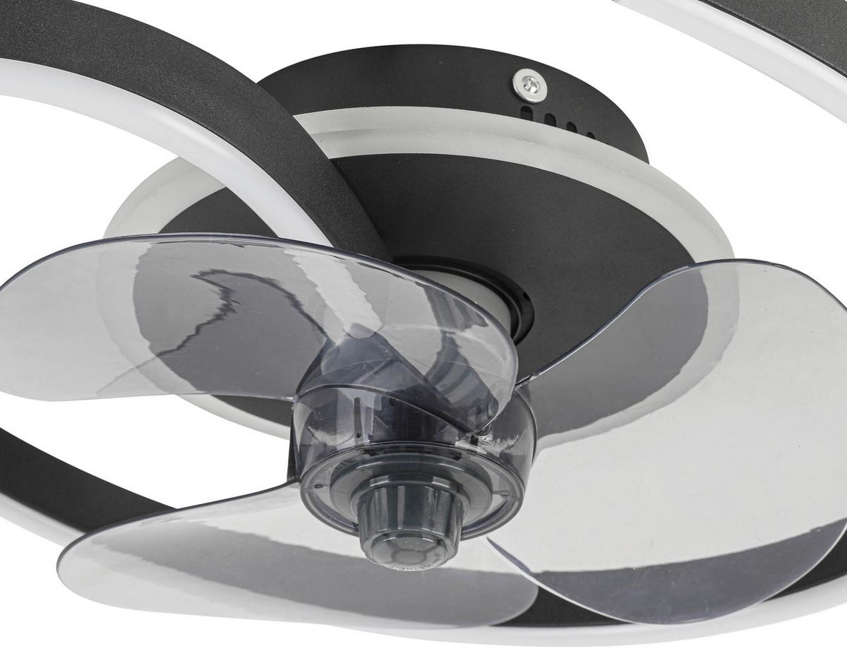 Deckenventilator Zana - Transparent/Schwarz, MODERN, Kunststoff/Metall (40/13cm) - Luca Bessoni
