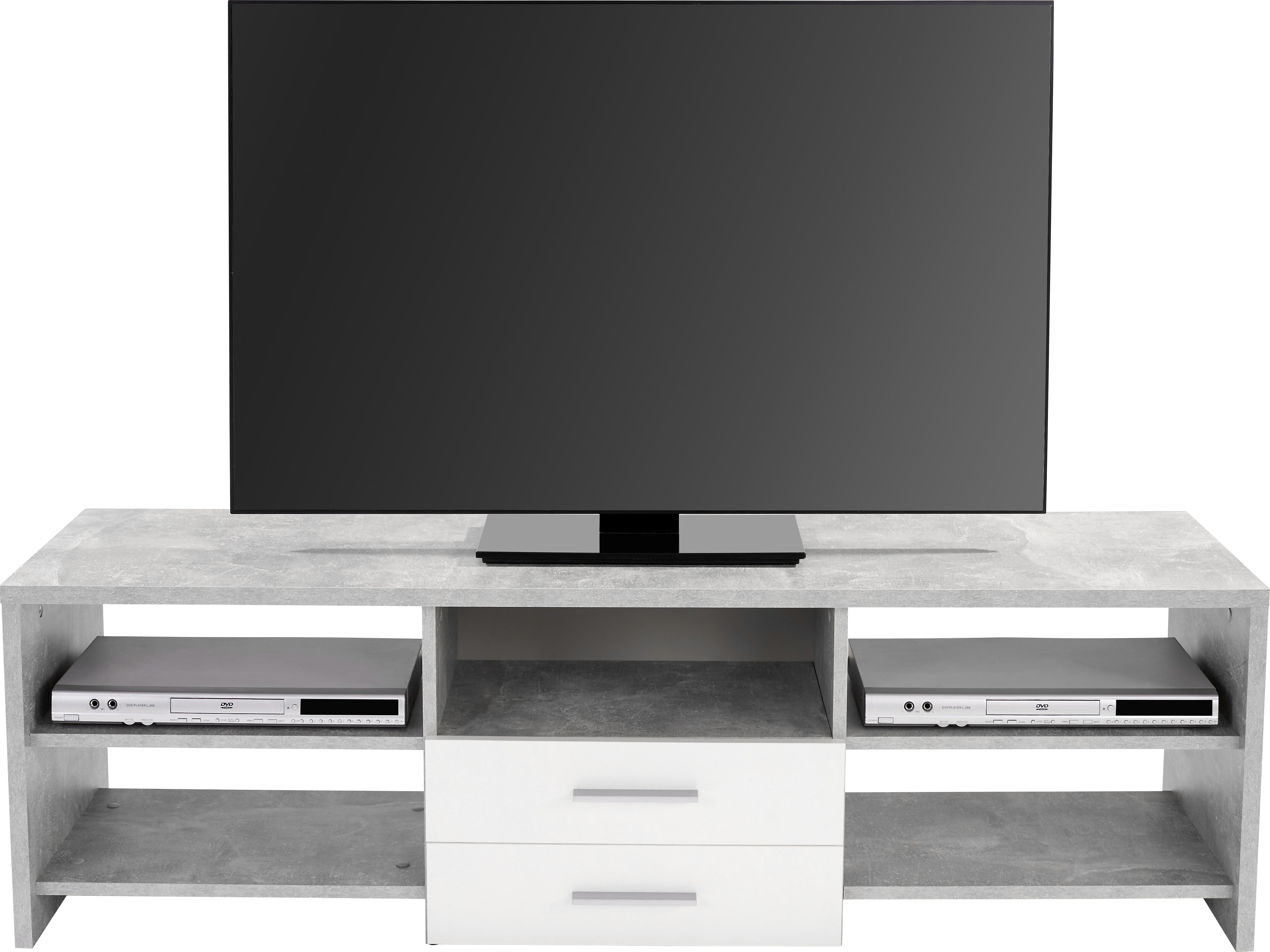 Tv Stolík Tico - čierna/sivá, Moderný, kov/drevo (150/45/40cm)