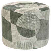 Taburet MARLON, šedozelený žakár - bílá/šedozelená, Lifestyle, kompozitní dřevo/textil (50/50/40cm) - Premium Living