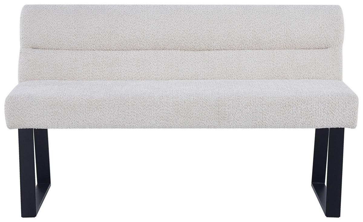 Sitzbank Kea Mit Lehne Beige, B: 140 Cm - Beige/Schwarz, KONVENTIONELL, Textil/Metall (140/83/61cm) - MID.YOU
