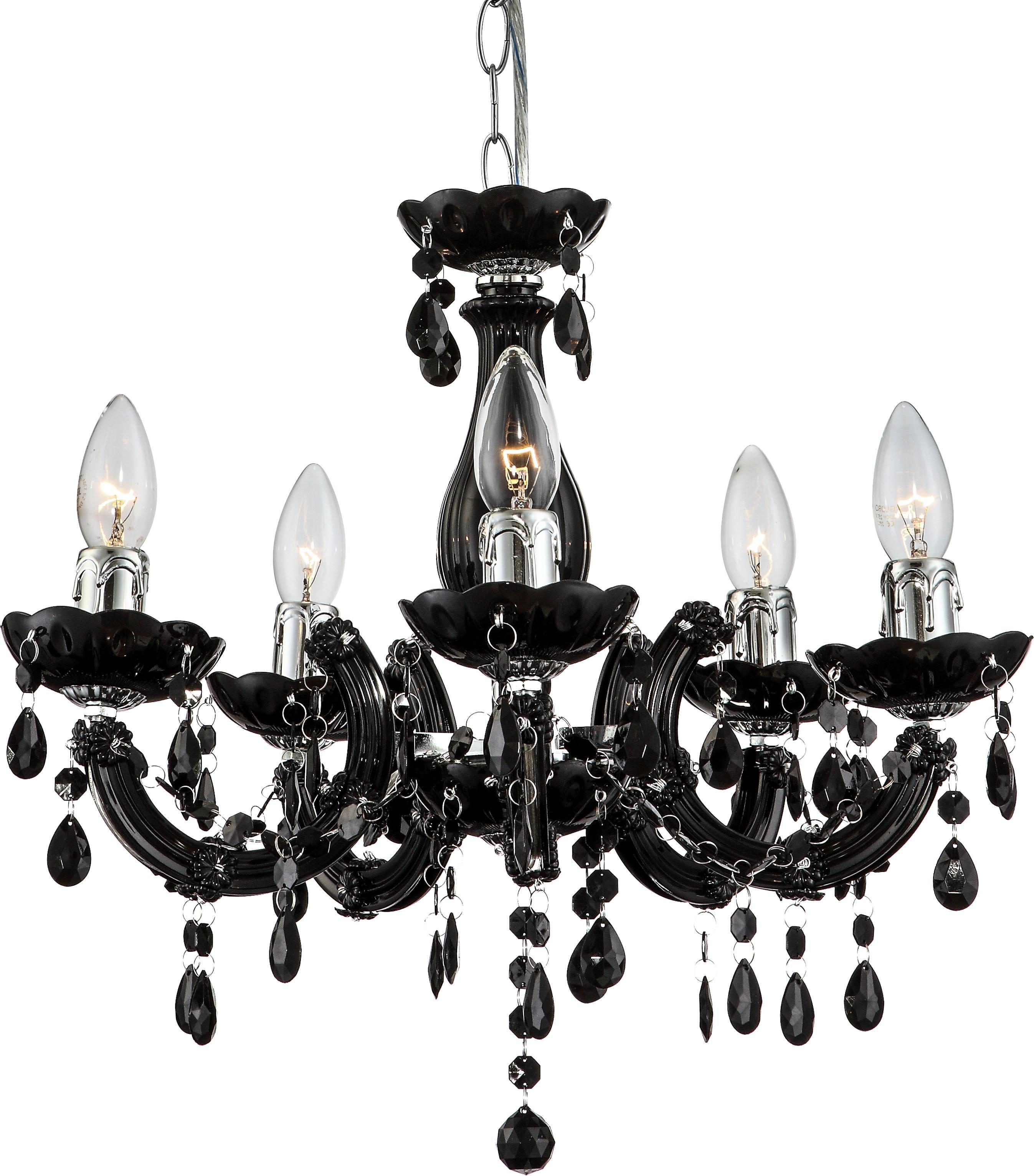 FÜGGŐLÁMPA LEXI - Króm/Fekete, konvencionális, Műanyag/Fém (128cm) - Ombra