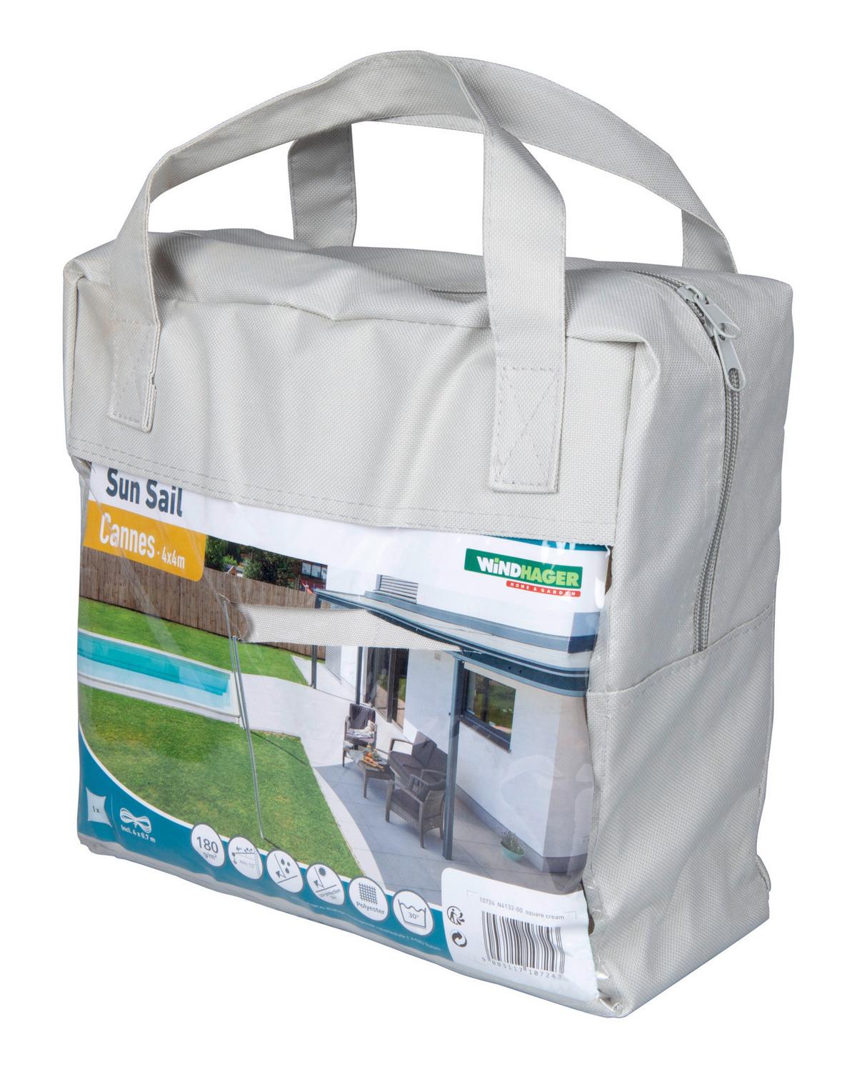 Sonnensegel Quadrat 3x3 m - Weiß, Basics, Kunststoff (300/300cm) - Windhager