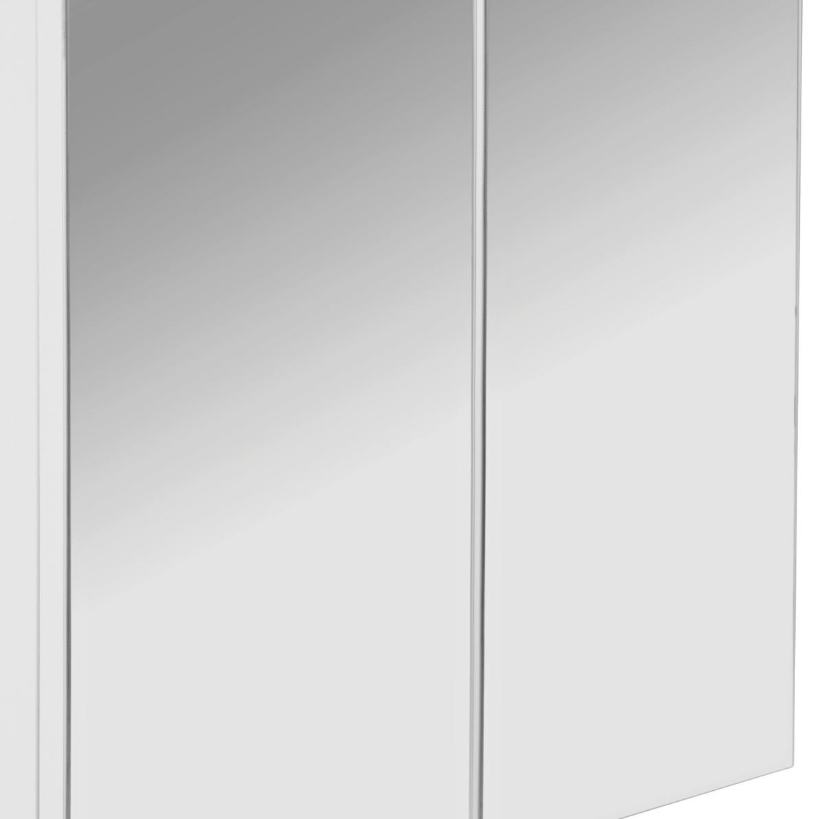 Spiegelschrank Pearl Mit Led 2-Türig BxHxT: 70x80,5x23 cm - Weiß, KONVENTIONELL, Glas/Holzwerkstoff (70/69/23cm)