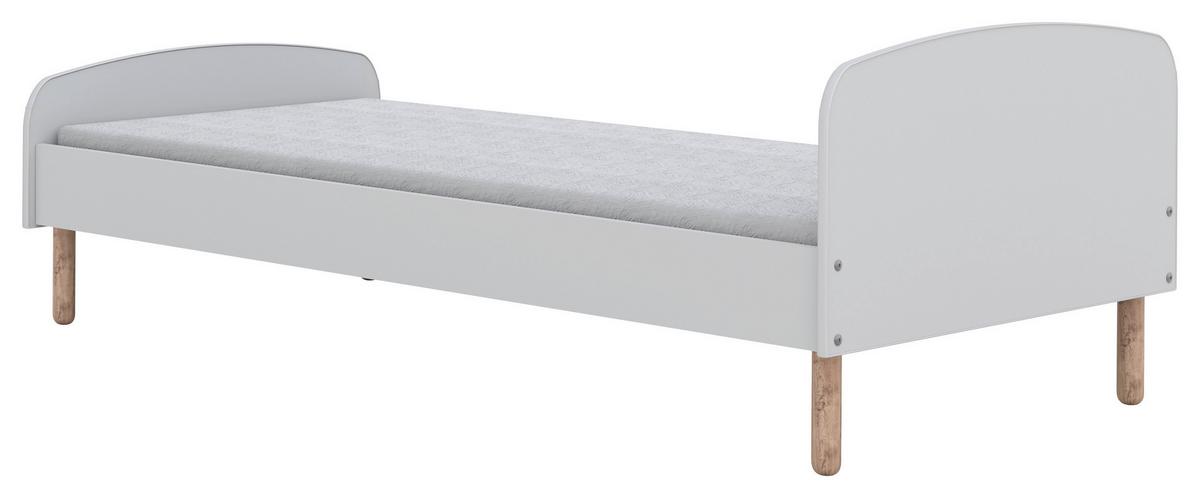 Kinder-/Juniorbett Emma Weiß B: 90cm - Birkefarben/Buchefarben, MODERN, Holz/Holzwerkstoff (90/180cm) - MID.YOU