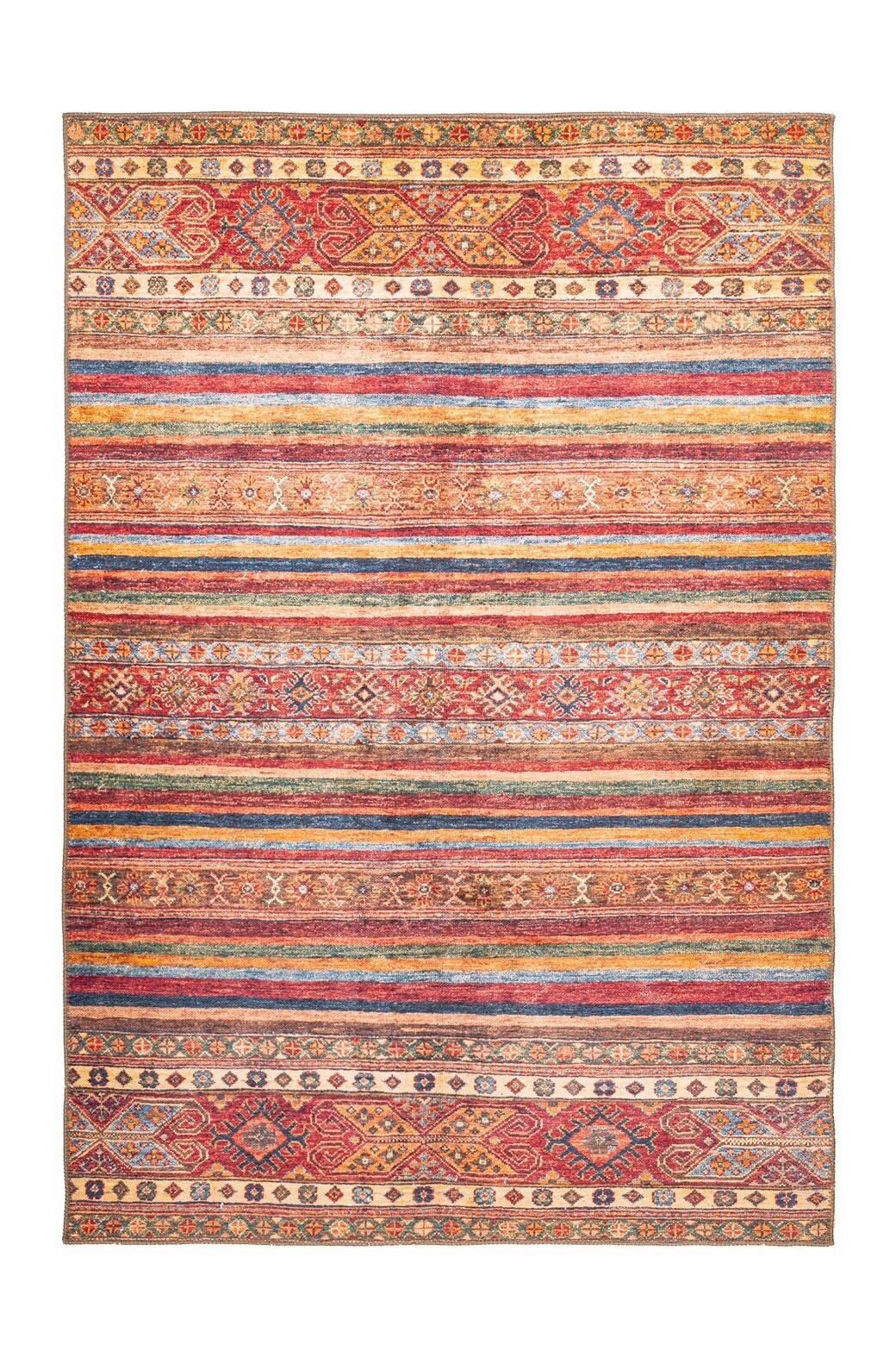 Flachwebteppich Mutlicolor Faye 75x150 cm - Rot/Multicolor, Basics, Textil (75/150cm) - Kayoom