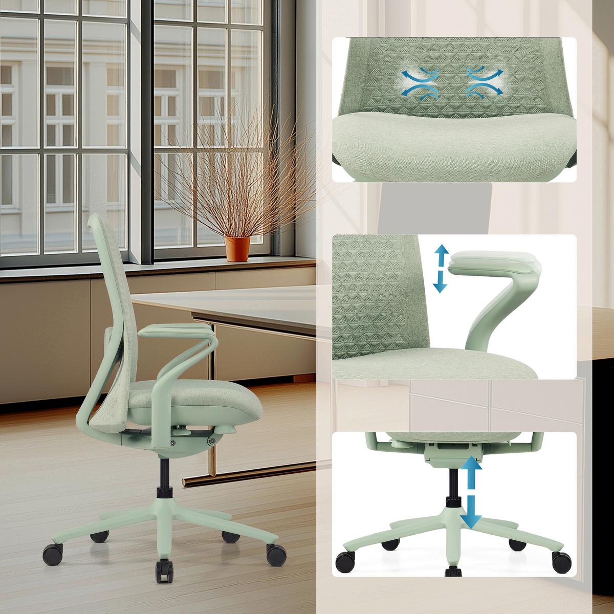 DREHSTUHL Vervio Salbeigrün B: 63cm - Salbeigrün, MODERN, Kunststoff/Textil (63/111/67cm) - MID.YOU