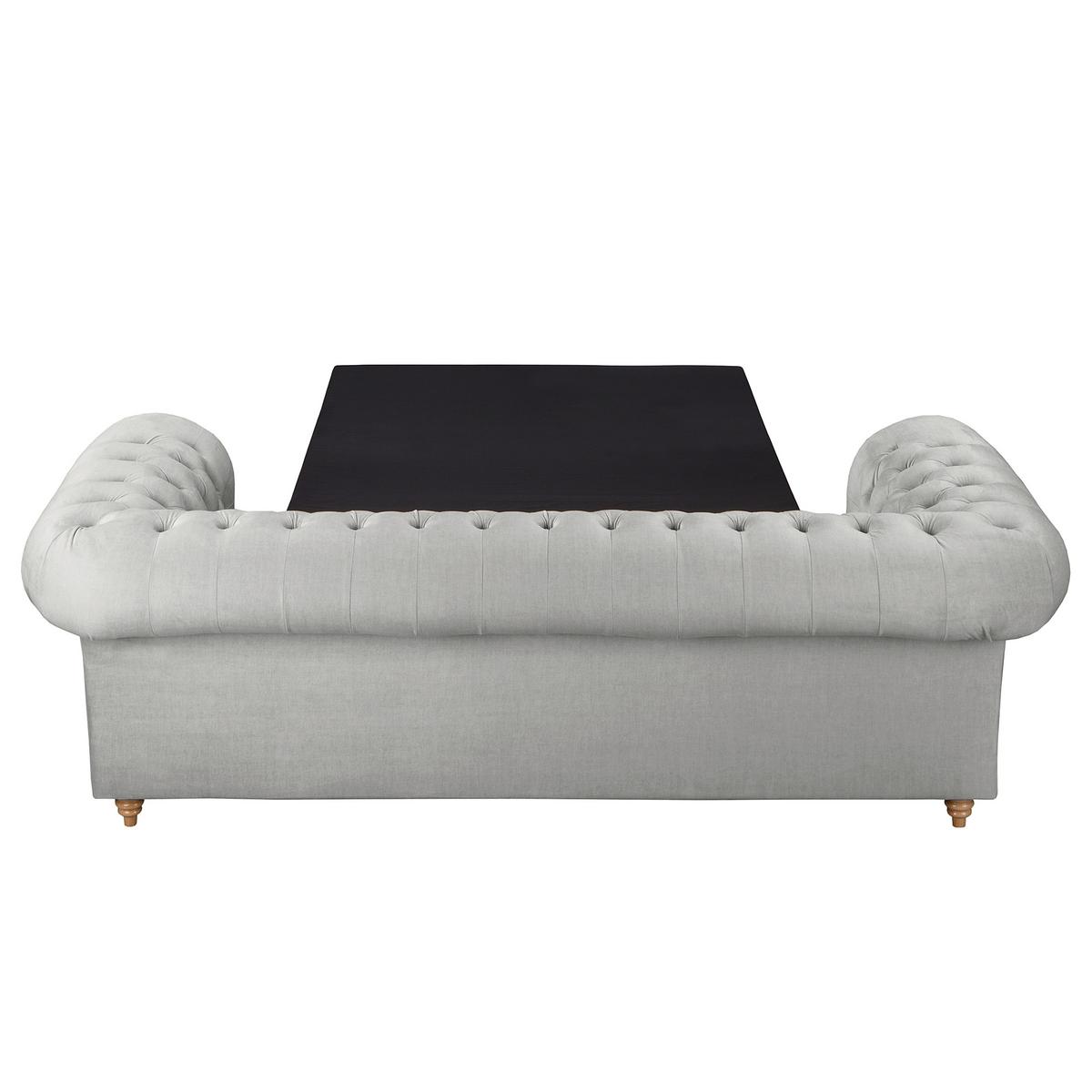 Schlafsofa Laura Hellgrau, B: 218cm - Hellgrau/Braun, Design, Textil (218/74/91cm) - P & B