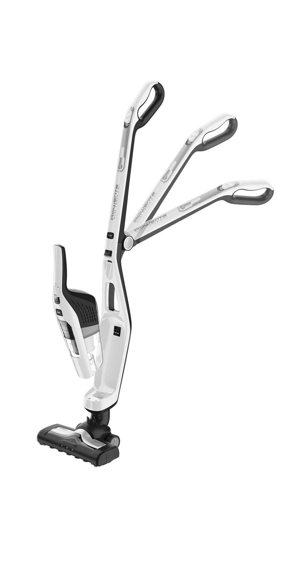 Akku-bodenstaubsauger Mit Led-Licht Und 2in1 Funktion - Schwarz/Weiß, Basics, Kunststoff (60/19/31,5cm) - Rowenta