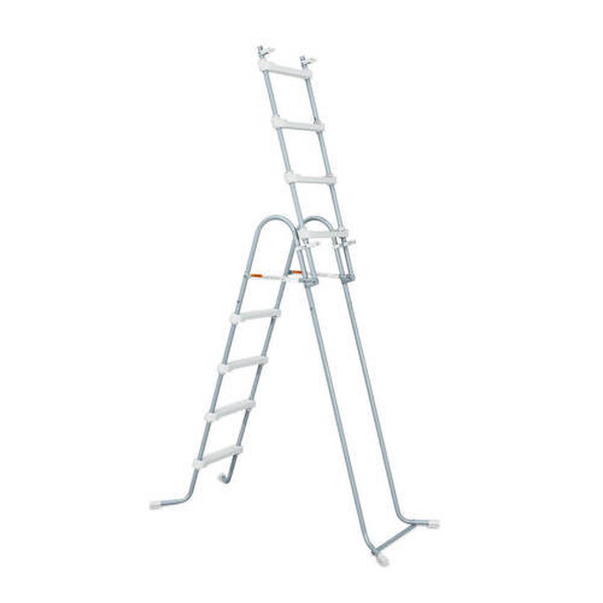 Aufstellpool Rund mit Leiter D: 549 cm - Grau, KONVENTIONELL, Kunststoff (549/132cm)