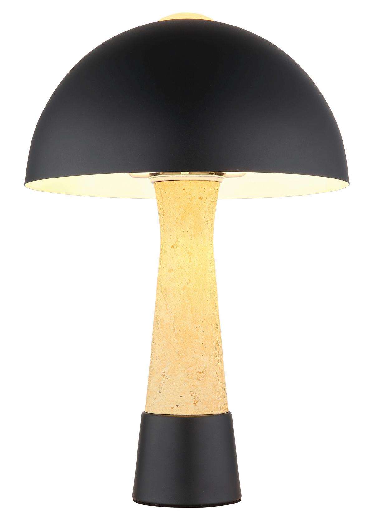 Tischleuchte Exkl. 1xe27, 40w - Beige/Schwarz, Design, Kunststoff/Metall (25/36,5cm) - Globo