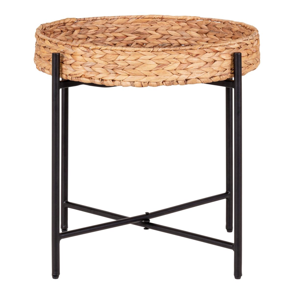 Beistelltisch Naro Braun Schwarz B: 50 cm - Schwarz/Braun, Design, Naturmaterialien/Metall (50/48.5/50cm)