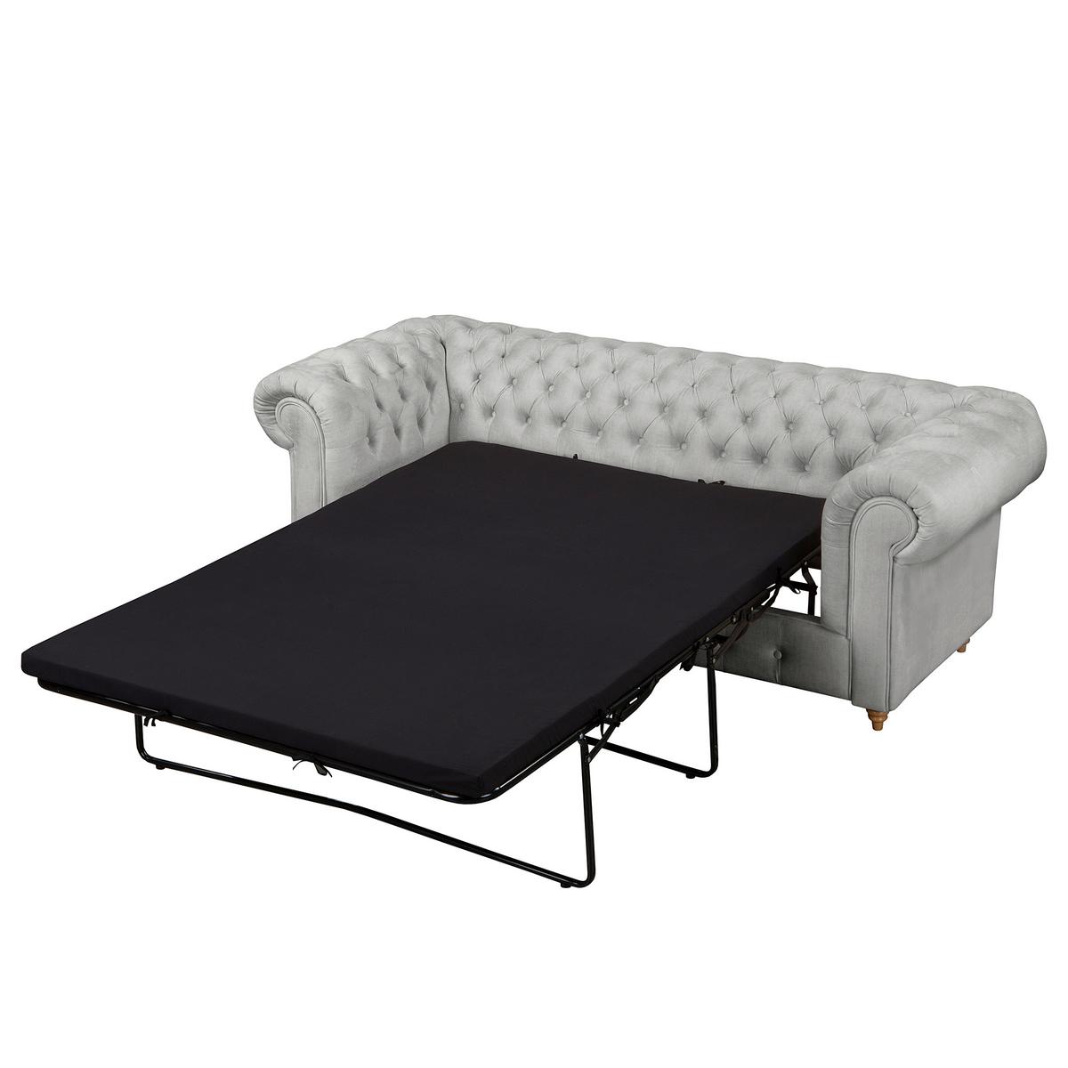 Schlafsofa Laura Hellgrau, B: 218cm - Hellgrau/Braun, Design, Textil (218/74/91cm) - P & B