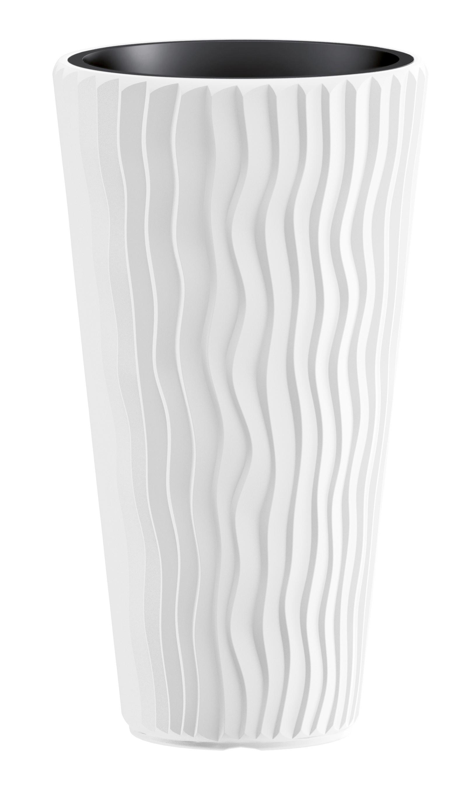 Kaspó Sandy Slim 40cm - fehér, műanyag (40cm)