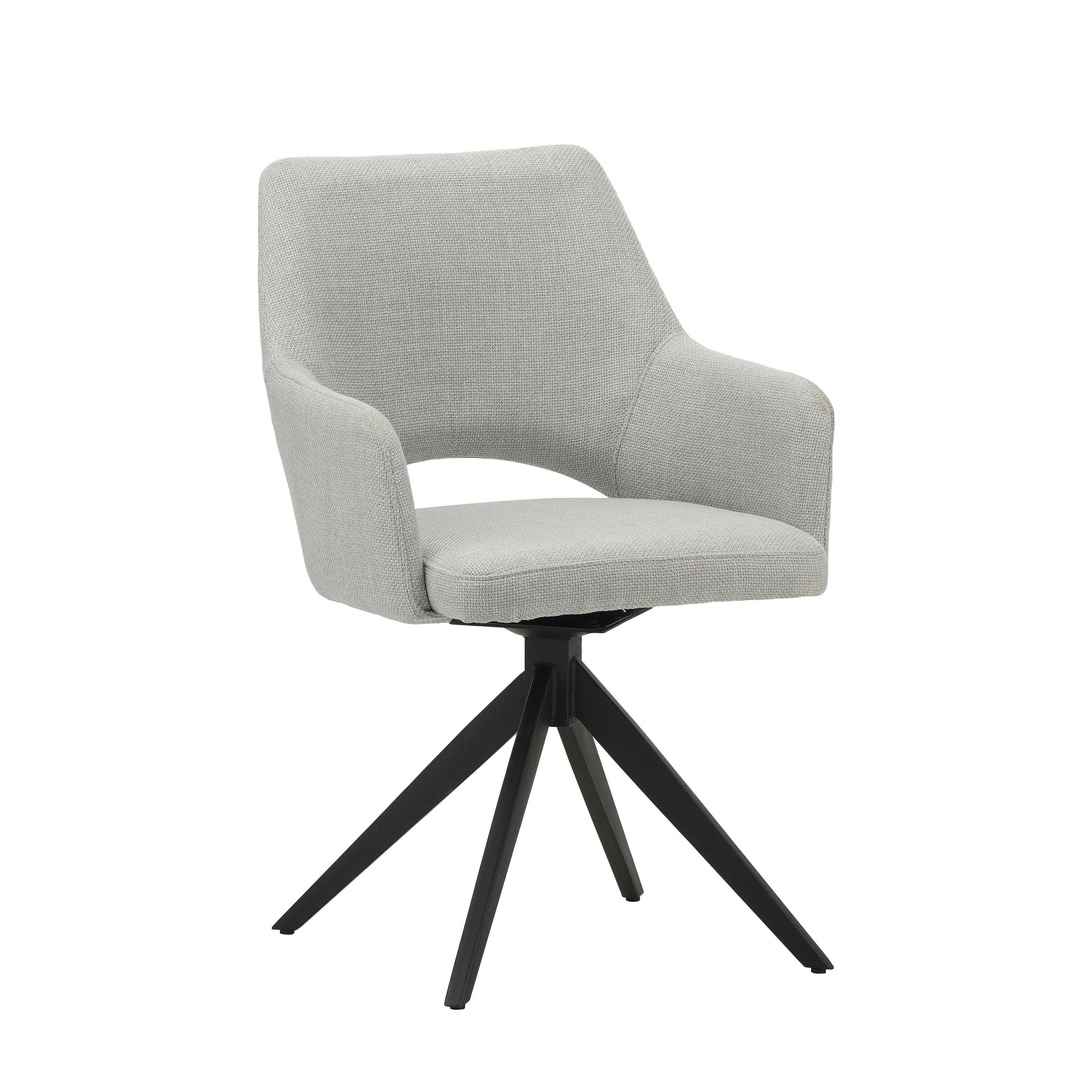 Stuhl Asher Grau, B: 54,5 Cm - Schwarz/Grau, MODERN, Textil/Metall (54,5/85/61,5cm) - MID.YOU