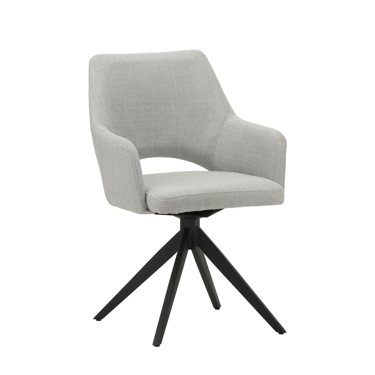 Stuhl Asher Grau, B: 54,5 Cm - Schwarz/Grau, MODERN, Textil/Metall (54,5/85/61,5cm) - MID.YOU
