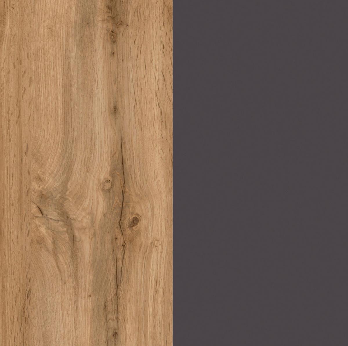 Küchenzeile Turin Ohne Geräte B: 330 Cm Graphit/eiche Dekor - Eiche Wotan/Graphitfarben, Design, Holzwerkstoff (330cm) - Held
